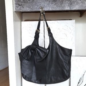 Red Valentino Black Leather Bow Bag w/ Dustbag